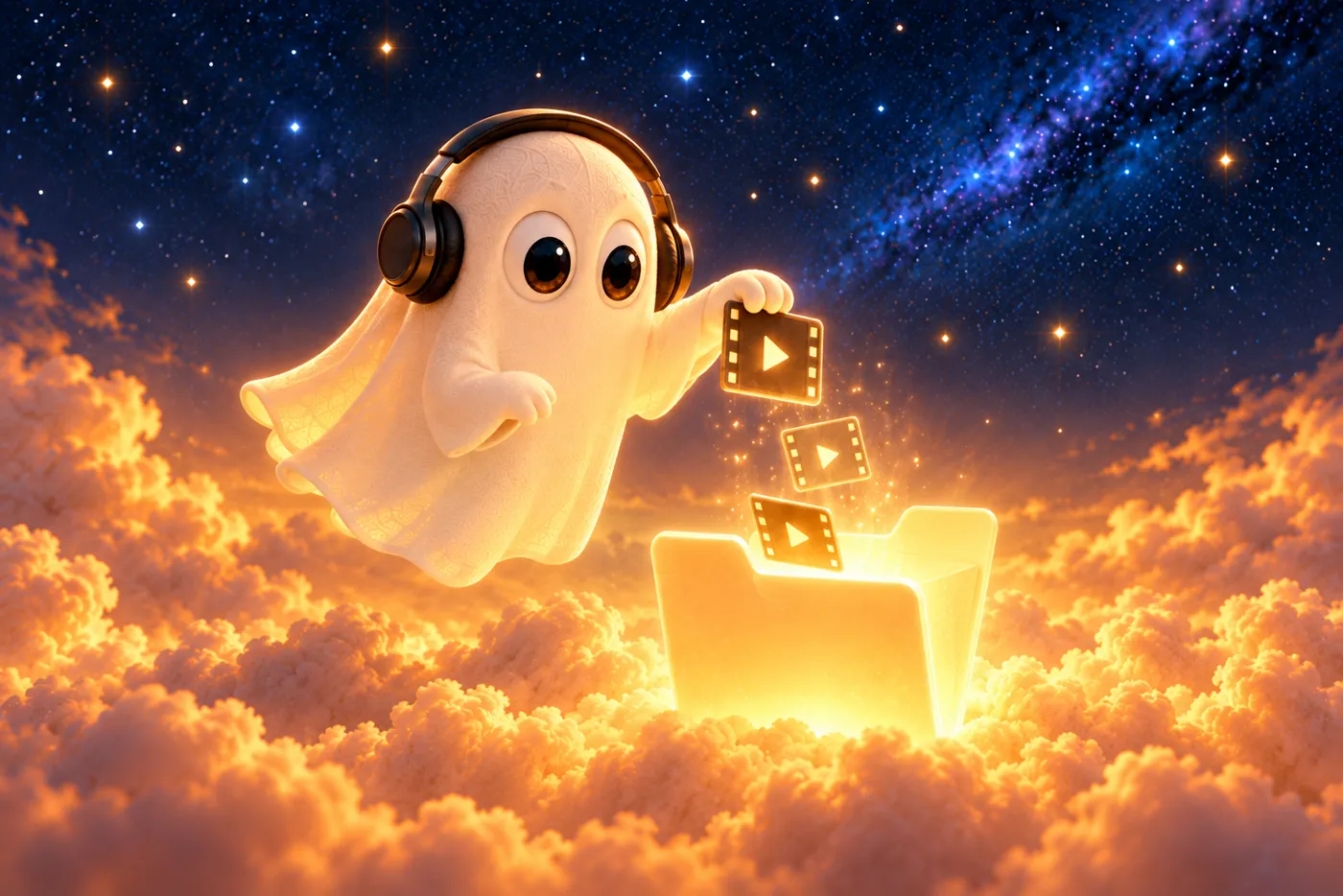 El fantasma deja sus clips en una carpeta luminosa